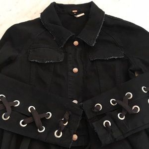 Free People Black Denim Jacket